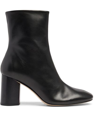 Aeyde 75mm Alena Leather Ankle Boots - Black