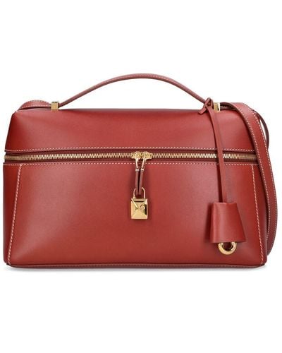 Loro Piana Extra Bag 27 Leather Top Handle Bag - Red
