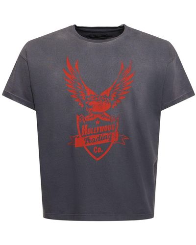 HTC Eagle Print Cotton Jersey T-shirt - Blue