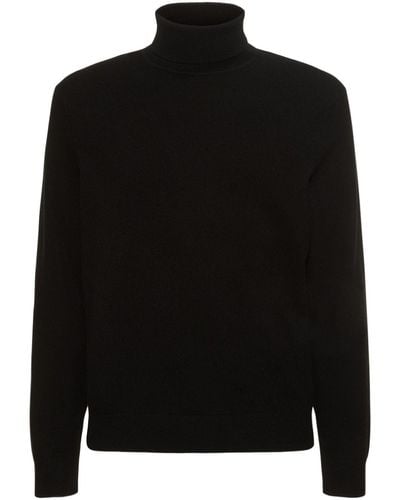 Theory Hilles Cashmere Knit Turtleneck Sweater - Black