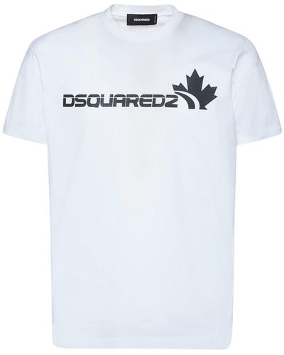 DSquared² Bedrucktes T-shirt Aus Baumwolle - Weiß