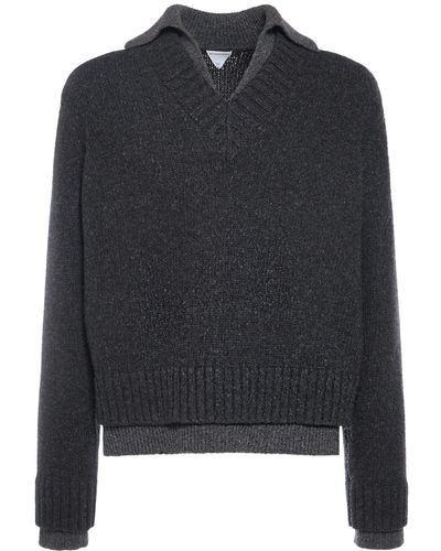 Bottega Veneta Double Layer Wool Knit Jumper - Black