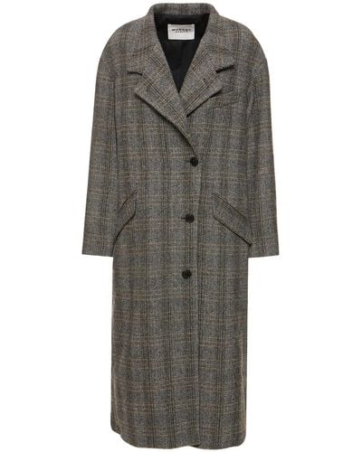 Isabel Marant Sabine Wool Long Coat - Grey