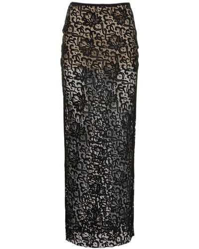 ROTATE BIRGER CHRISTENSEN Lace Maxi Skirt - Black