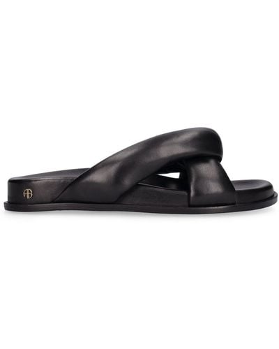 Anine Bing 10Mm Kiva Leather Sandals - Black
