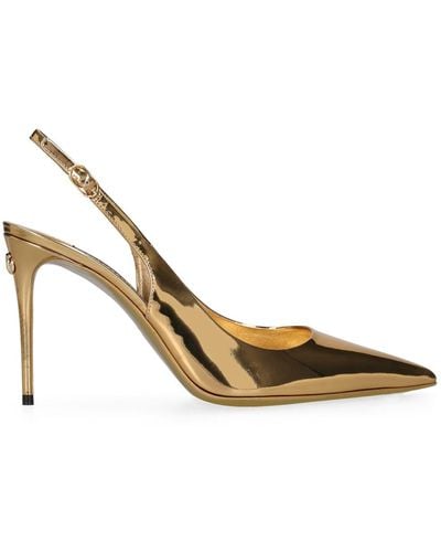 Dolce & Gabbana Zapatos destalonados de piel 90mm - Metálico