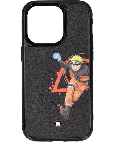 Montblanc Mst Naruto Leather Iphone 14 Pro Cover - Black