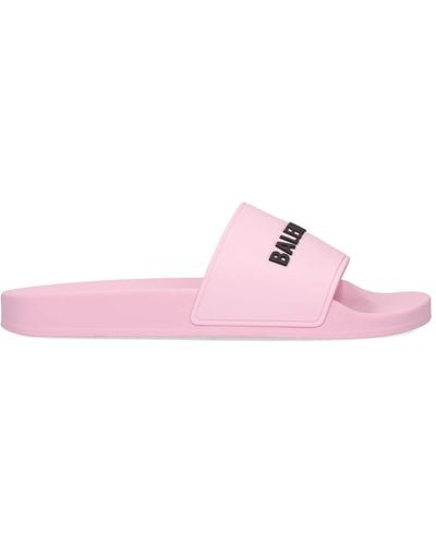 Balenciaga 10mm Pool Rubber Slide Sandals - Pink