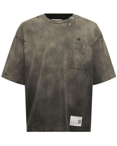 Maison Mihara Yasuhiro Sun Faded Cotton Jersey T-shirt - Gray