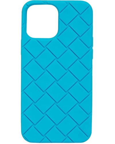 Bottega Veneta Cover iphone13 pro max in silicone - Blu
