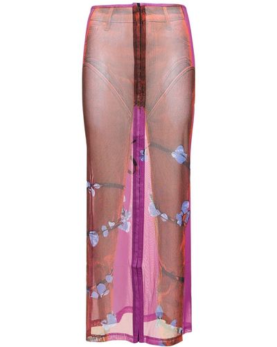 Y. Project Jpg Trompe L'oeil Print Jersey Skirt - Pink