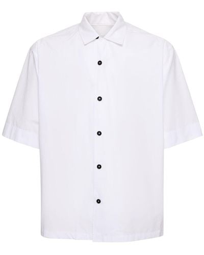 Jil Sander Camisa de algodón con manga corta - Blanco