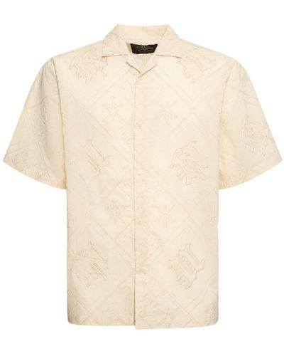 Unknown Monogram Short Sleeve Summer Shirt - Natural