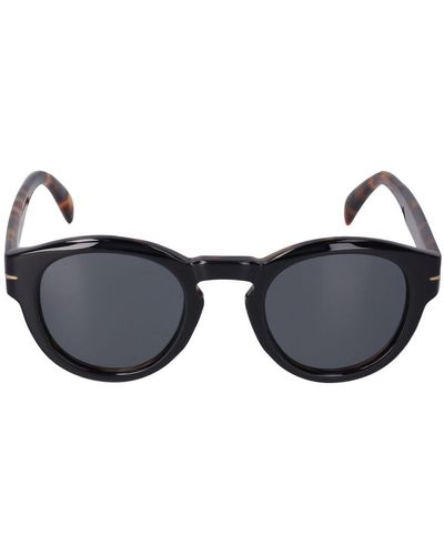 David Beckham Db Round Acetate Sunglasses - Black