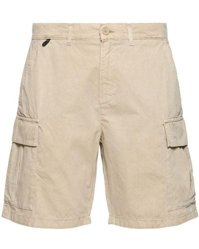Sundek Striped Cotton Poplin Cargo Shorts - Natural