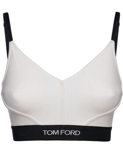 Tom Ford Tank top cropped in techno jersey - Grigio