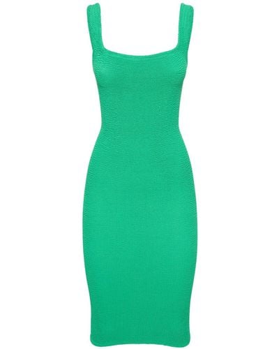 Hunza G Sleeveless Mini Tank Dress - Green