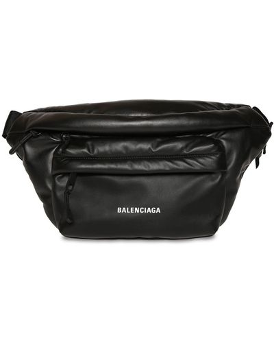 Balenciaga Puffy Leather Belt Bag - Black