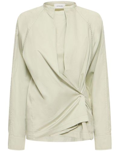 Lemaire Twisted Cotton Poplin Top - Natural