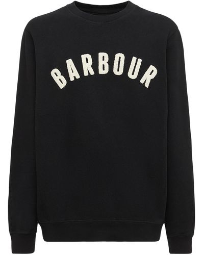 Barbour Sweatshirt Aus Baumwollmischung Mit Logo - Schwarz