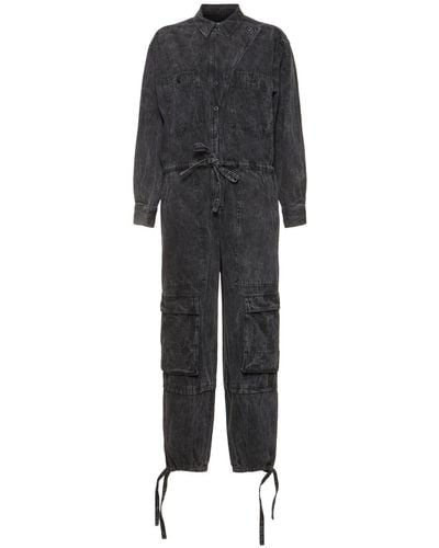Isabel Marant Jumpsuit de algodón de manga larga - Negro