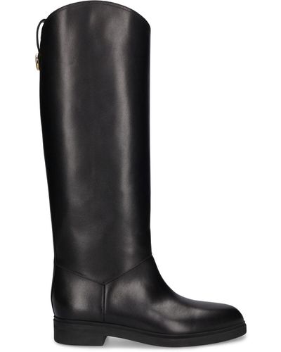 Loro Piana Kilda Leather Boots - Black