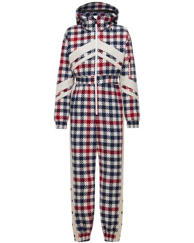 Perfect Moment Stoke Star Gingham Hooded Jumpsuit - Blue