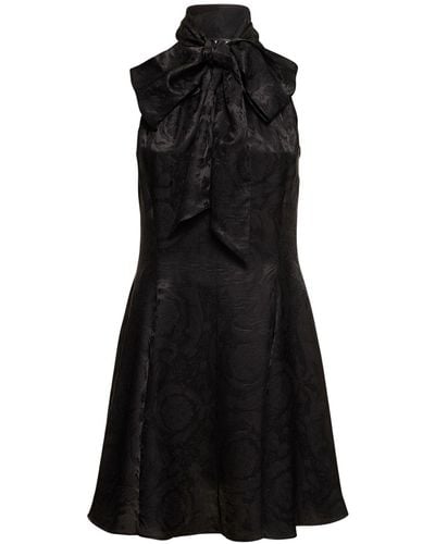 Versace Kleid Aus Blumenjacquard - Schwarz
