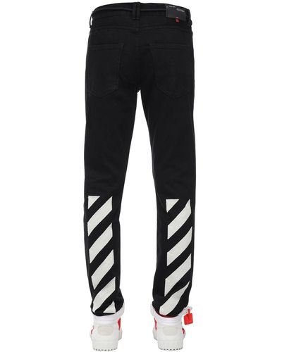 Off-White c/o Virgil Abloh Diagonal Stripes Slim Cotton Denim Jeans - Black