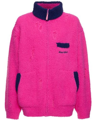 Doublet Wool Blend Knit Jacket - Pink