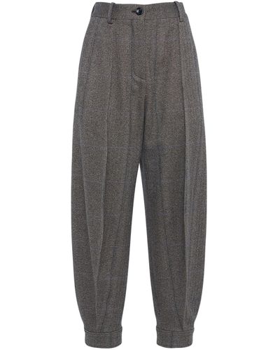 Loro Piana Aniston Cashmere Balloon Wide Trousers - Grey