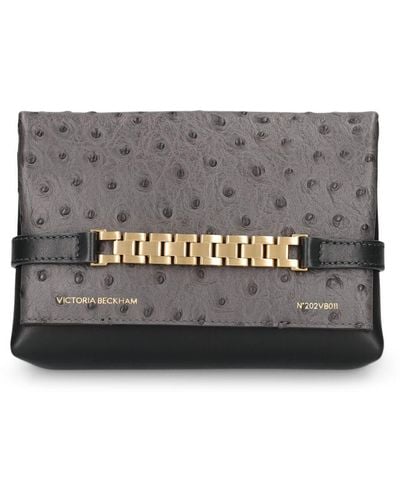 Victoria Beckham Pochette mini embossée avec dragonne - Gris