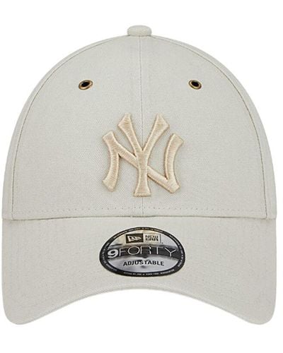 KTZ Cappello 9forty ny yankees in tela washed - Bianco