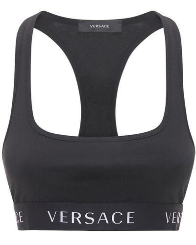 Versace Soutien-gorge En Jersey De Coton Stretch - Noir
