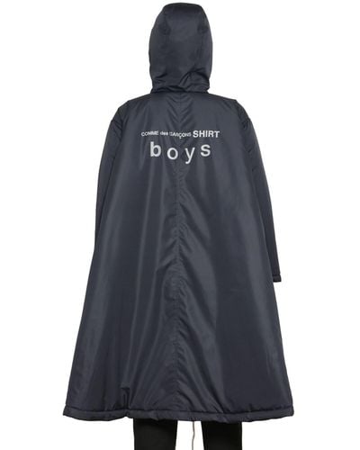Comme des Garçons Hooded Techno Padded Poncho - Blue