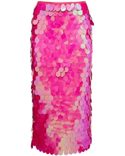 ROTATE BIRGER CHRISTENSEN Tasha Sequined Pencil Midi Skirt - Pink