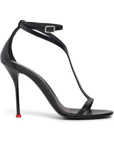Alexander McQueen Leather Harness Heeled Sandals 90 - Black