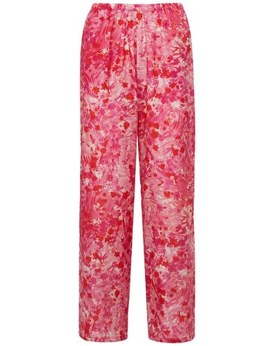 Laura Urbinati Pantalon De Pyjama En Soie Imprimée - Rose