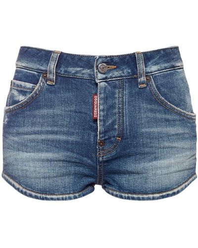 DSquared² Hotpants Aus Denim - Blau