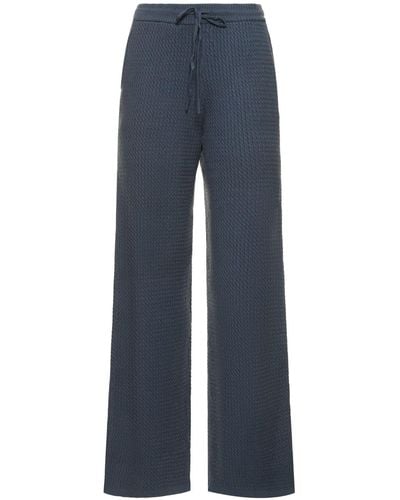 WeWoreWhat Pull On Knit Viscose Blend Pants - Blue
