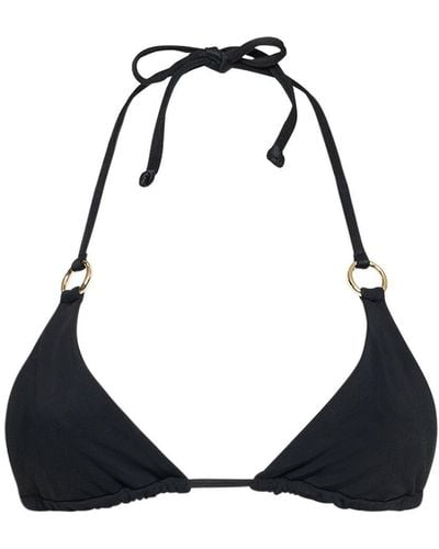 Louisa Ballou Mini Ring Triangle Bikini Top - Black