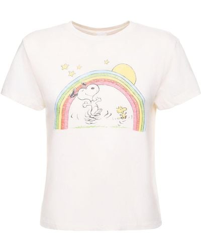 RE/DONE Peanuts Rainbow Classic Cotton T-shirt - White