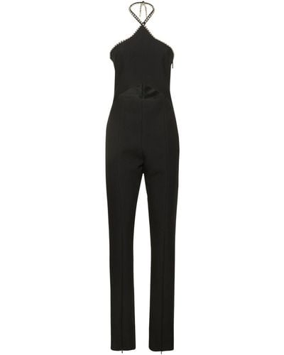 MSGM Embellished Crepe Jumpsuit - Black