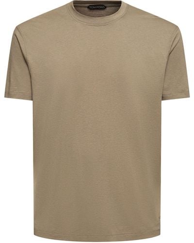 Tom Ford T-shirt en lyocell et coton - Neutre