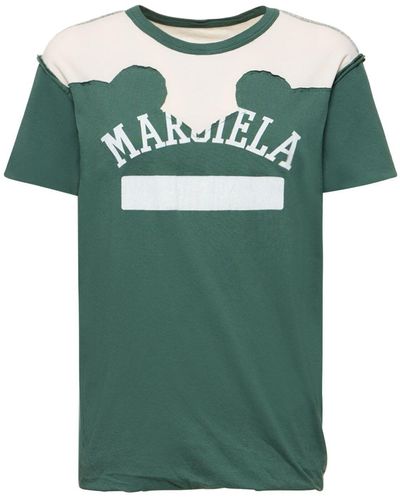 Maison Margiela Printed Logo Jersey T-Shirt - Green