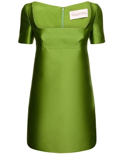 Valentino Duchesse Satin Minidress - Green