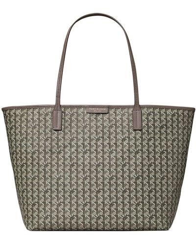 Tory Burch Small Coated Cotton Zip Tote Bag - Gray
