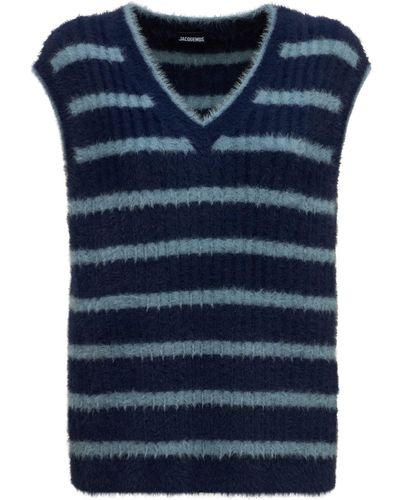 Jacquemus Le Gilet Neve Striped Knit Vest - Blue
