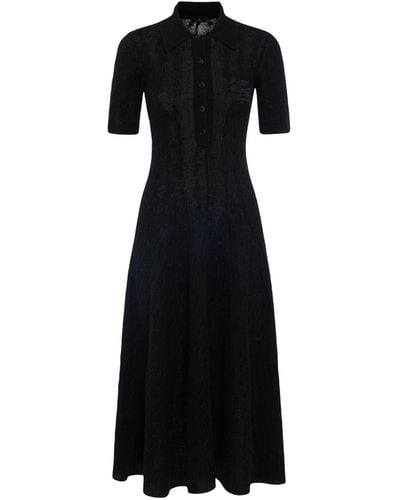 Etro Cashmere Knit Long Polo Dress - Black