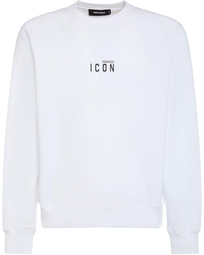 DSquared² Sweat-shirt en coton à imprimé logo - Blanc